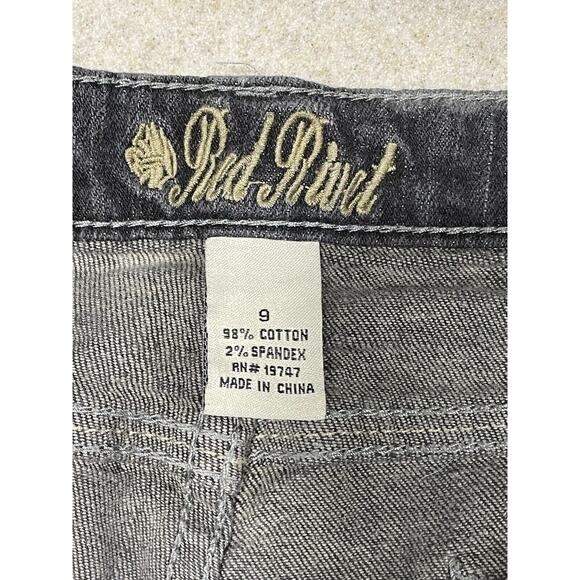 Red Rivet Jeans Black Spots/Gray Bedazzled/Embellished Pockets Women’s Size 9 - Picture 11 of 14